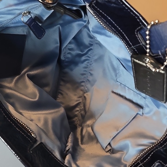 Coach Audrey Patent Leather Navy Tote NWOT - Picture 5 of 5